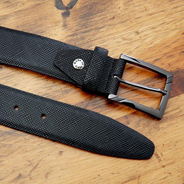 Calzoleria Toscana C1499 Calzoleria Toscana Saffiano Leather Belt Black Black
