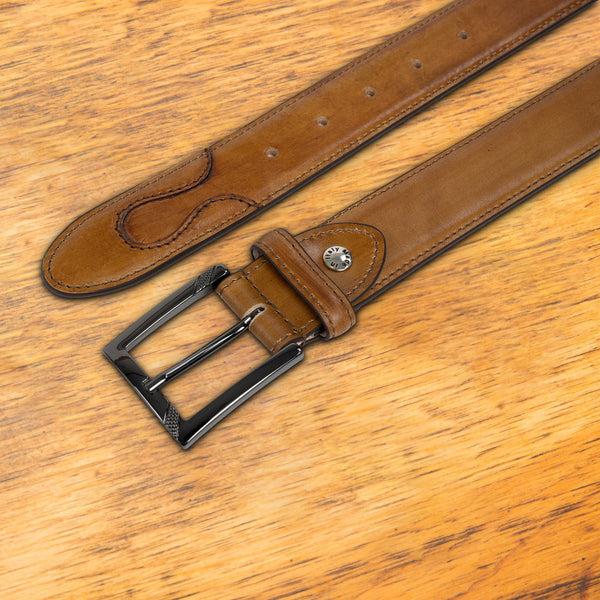 Calzoleria Toscana C1771 Calzoleria Toscana Stitched Dress Belt Dark Caramel