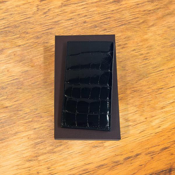 Calzoleria Toscana Calzoleria Toscana Atik Continental Crocodile Wallet Black