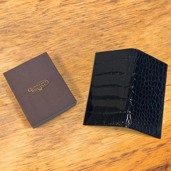calzoleria toscana Calzoleria Toscana Atik Continental Crocodile Wallet Black