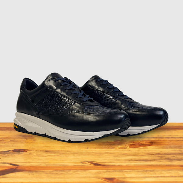 Calzoleria Toscana Calzoleria Toscana Caiano Crocodile Dip-Dyed Sneaker Blue