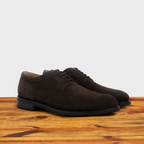 Calzoleria Toscana Calzoleria Toscana Cascia Suede Wingtip Dress Shoe Charcoal Gray