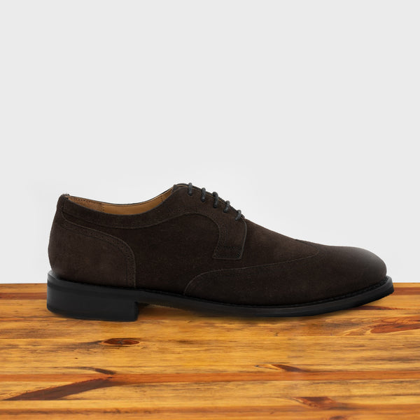 calzoleria toscana Calzoleria Toscana Cascia Suede Wingtip Dress Shoe Charcoal Gray
