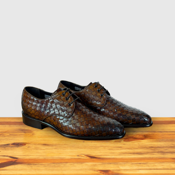 Calzoleria Toscana Calzoleria Toscana Gallo Woven Lace-Up Mahogany