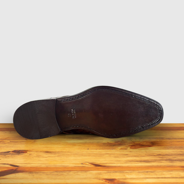 Calzoleria Toscana Calzoleria Toscana Gallo Woven Lace-Up Mahogany