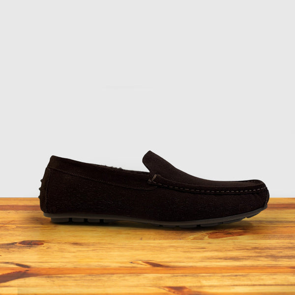 Calzoleria Toscana Calzoleria Toscana Ginosa Suede Shearling Driver Brown