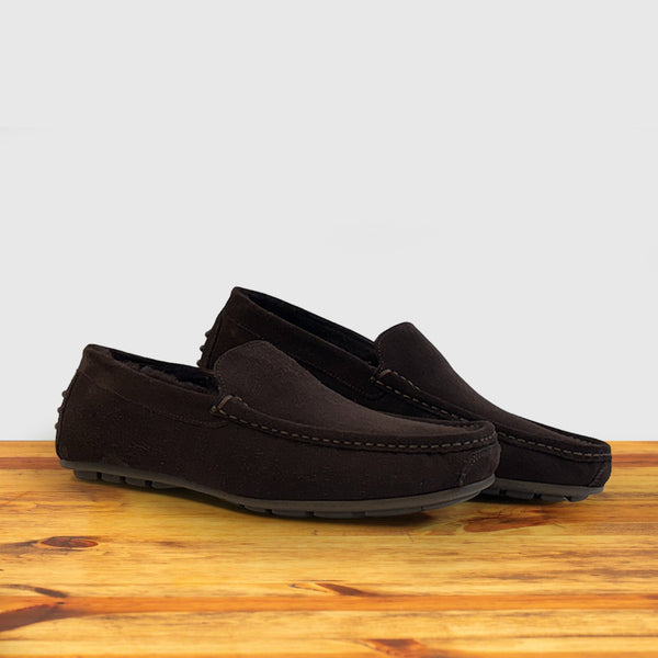 calzoleria toscana Calzoleria Toscana Ginosa Suede Shearling Driver Brown