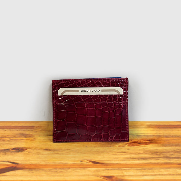 Calzoleria Toscana Calzoleria Toscana Kang Crocodile Credit Card Holder Red