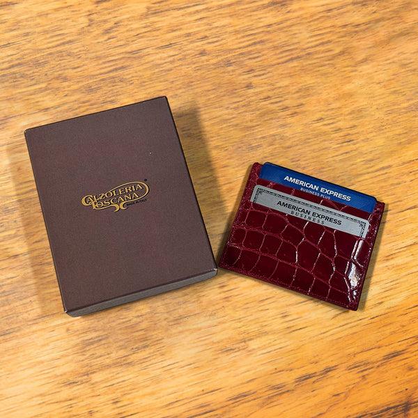 Calzoleria Toscana Calzoleria Toscana Kang Crocodile Credit Card Holder Red
