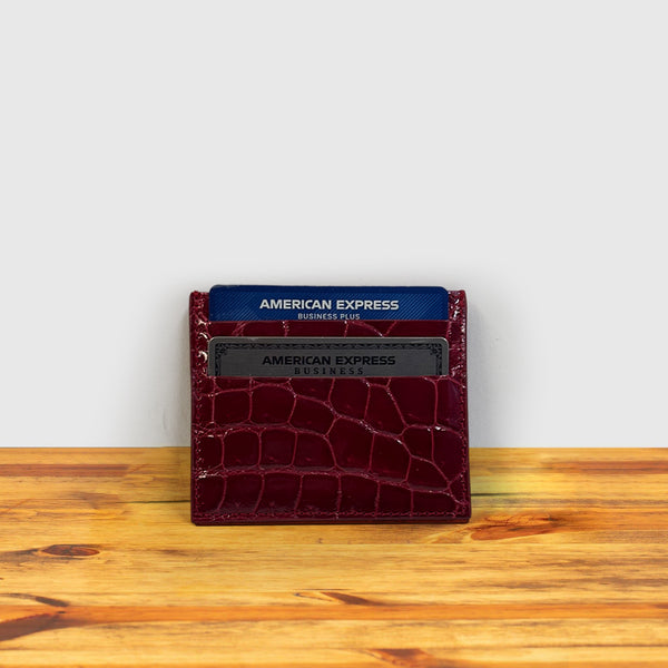 calzoleria toscana Calzoleria Toscana Kang Crocodile Credit Card Holder Red