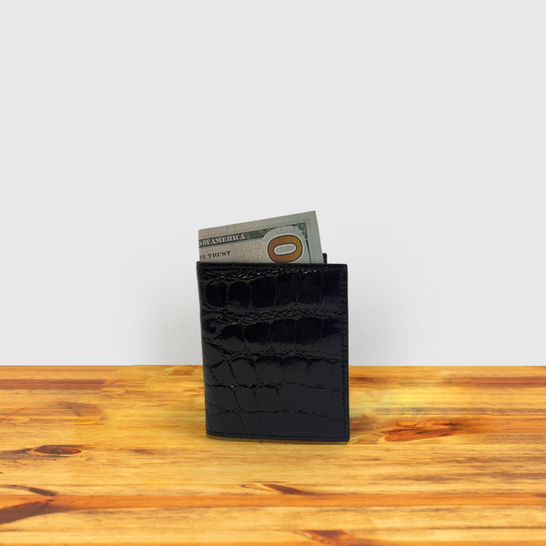 Calzoleria Toscana Calzoleria Toscana Keid Crocodile Billfold Wallet Black