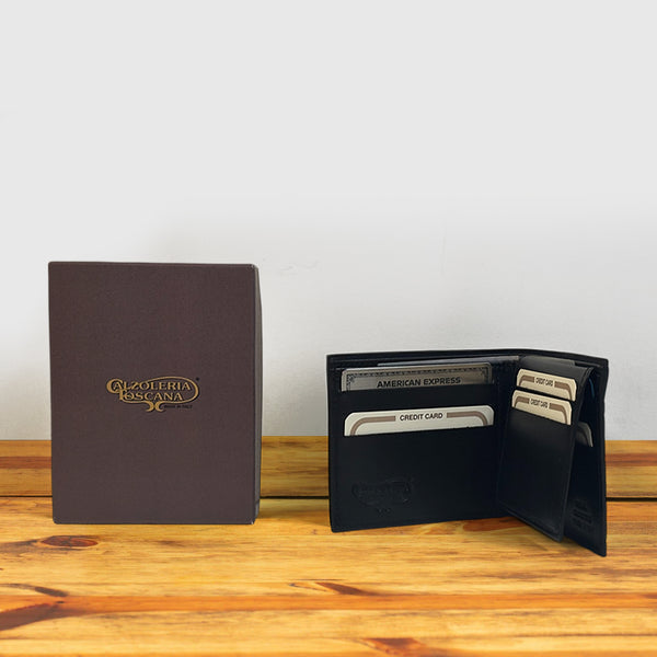 Calzoleria Toscana Calzoleria Toscana Okab Crocodile Billfold Wallet Black