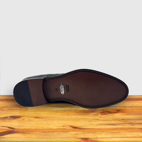 Calzoleria Toscana Calzoleria Toscana Penta Dip-Dyed Wholecut Crocodile Loafer Black