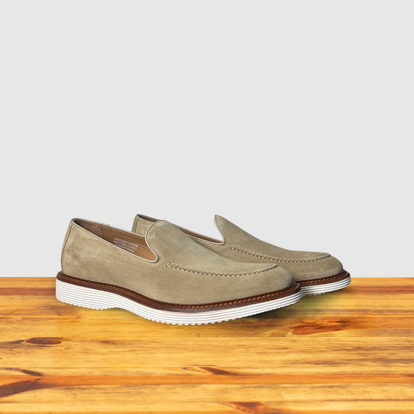 Calzoleria Toscana Calzoleria Toscana Riola Suede Venetian Loafer Cream