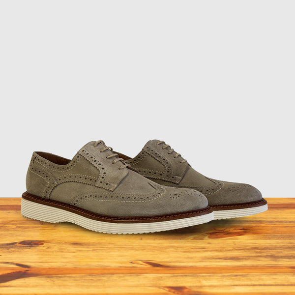 Calzoleria Toscana Calzoleria Toscana Ronta Velour Suede Wingtip Derby Cashmere