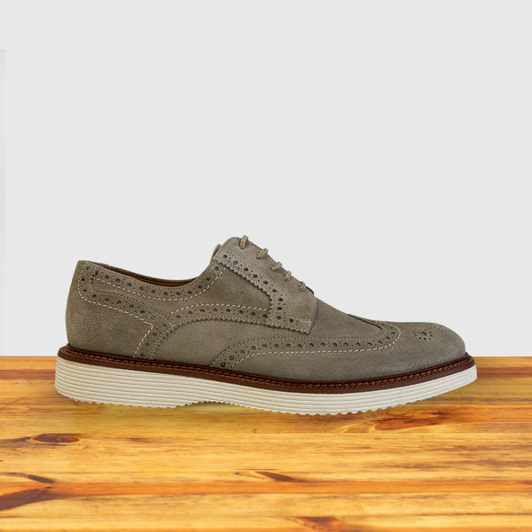 calzoleria toscana Calzoleria Toscana Ronta Velour Suede Wingtip Derby Cashmere