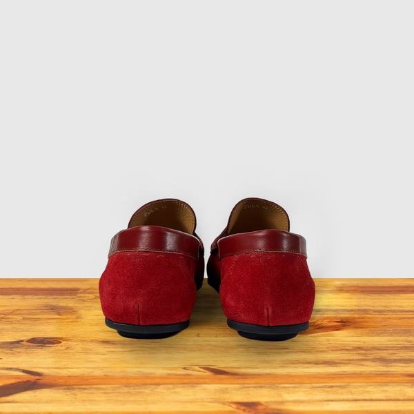 Calzoleria Toscana Calzoleria Toscana Zula Velour Suede/Leather Penny Loafer Red