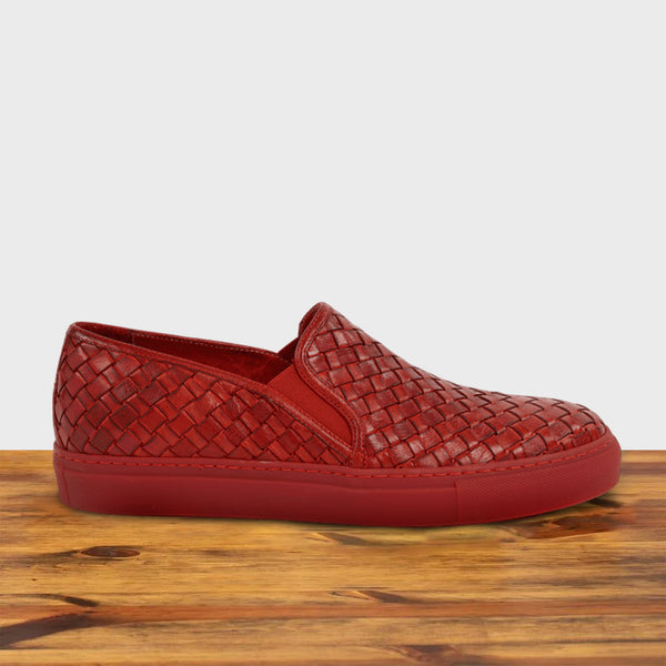 calzoleria toscana Enea Calzoleria Toscana Slip On Woven Sneaker Red