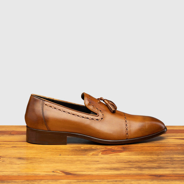 calzoleria toscana H614 Calzoleria Toscana Silver Tassel Slip-On Chestnut