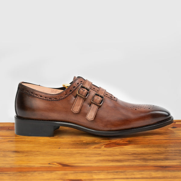 calzoleria toscana H689 Calzoleria Toscana Double Strap Dress Shoe Wood