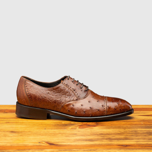 calzoleria toscana H777 Calzoleria Toscana Men's Ostrich Cap Toe Cognac