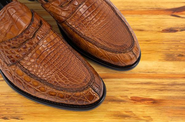 Calzoleria Toscana Izano Calzoleria Toscana Dip-Dyed Men's Nile Crocodile Dress Loafer Brick