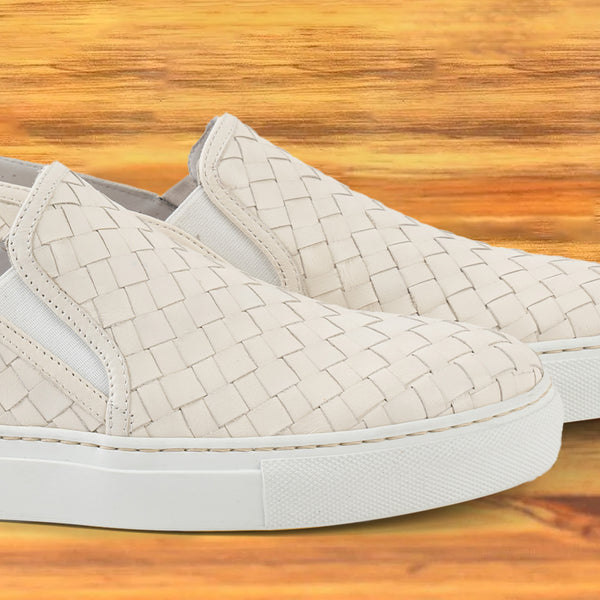 Calzoleria Toscana Kent Calzoleria Toscana Slip On Woven Sneaker Off White