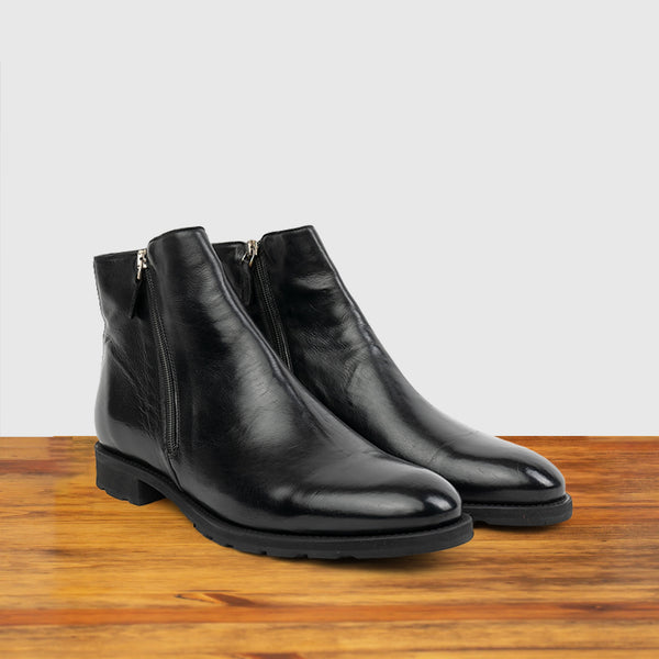 Calzoleria Toscana Q254 Dip-Dyed Double Zipper Boot Black
