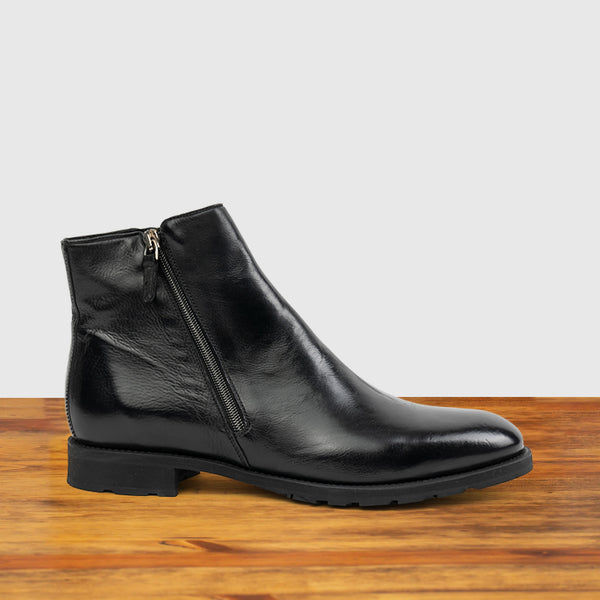 calzoleria toscana Q254 Dip-Dyed Double Zipper Boot Black
