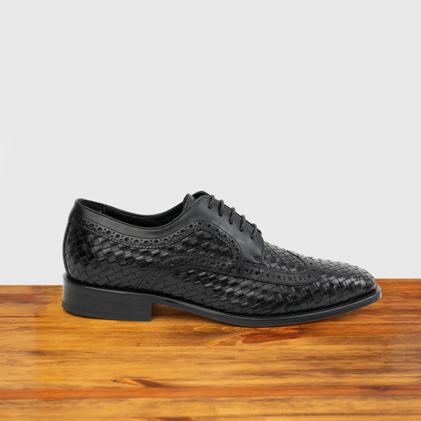 calzoleria toscana Q979 Calzoleria Toscana Woven Wingtip Black
