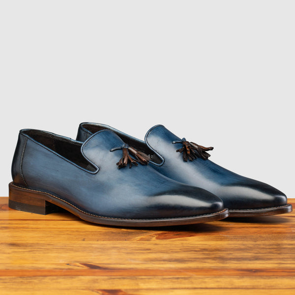 Calzoleria Toscana Z993 Calzoleria Toscana David Tassel Slip-On Ocean Blue