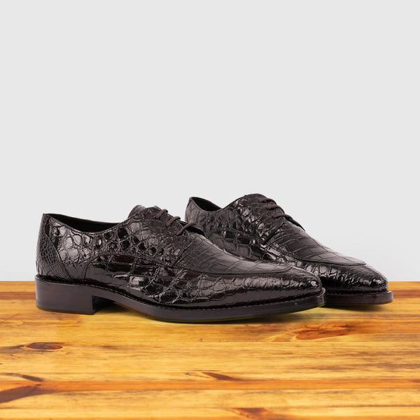 Calzoleria Toscana Zucco Calzoleria Toscana Men's Nile Crocodile Lace-Up Espresso Brown