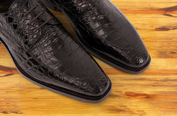 Calzoleria Toscana Zucco Calzoleria Toscana Men's Nile Crocodile Lace-Up Espresso Brown