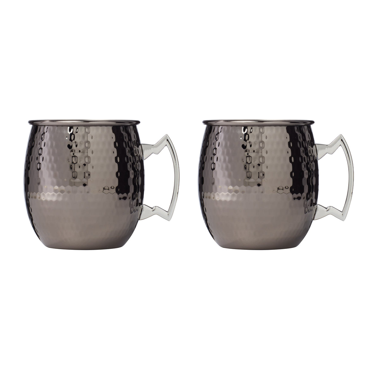 cambridge silversmiths 20 Oz Hammered Black Moscow Mule Mugs Set Of 2