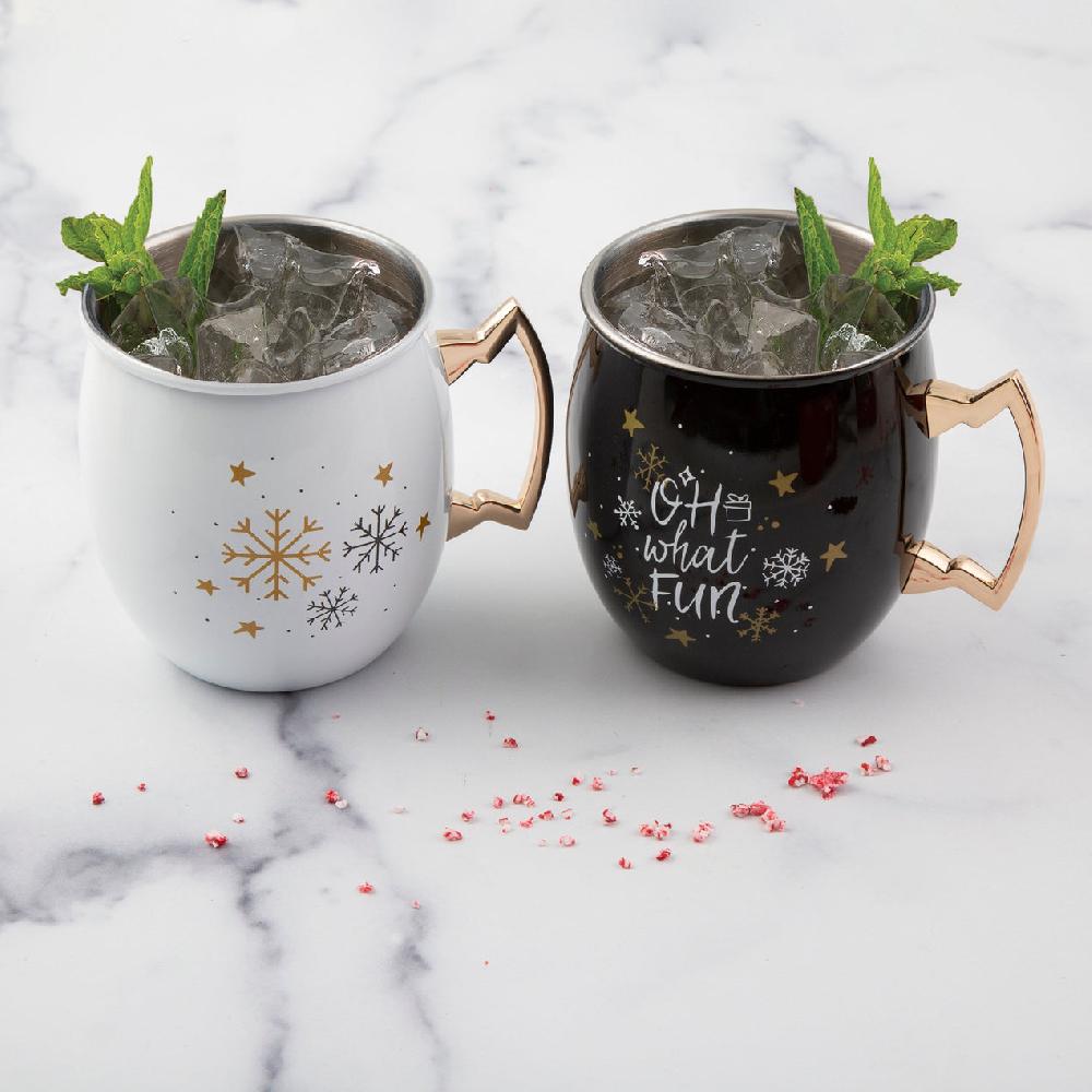 Cambridge Silversmiths 20 Oz Oh What Fun Moscow Mule Mugs Set Of 2