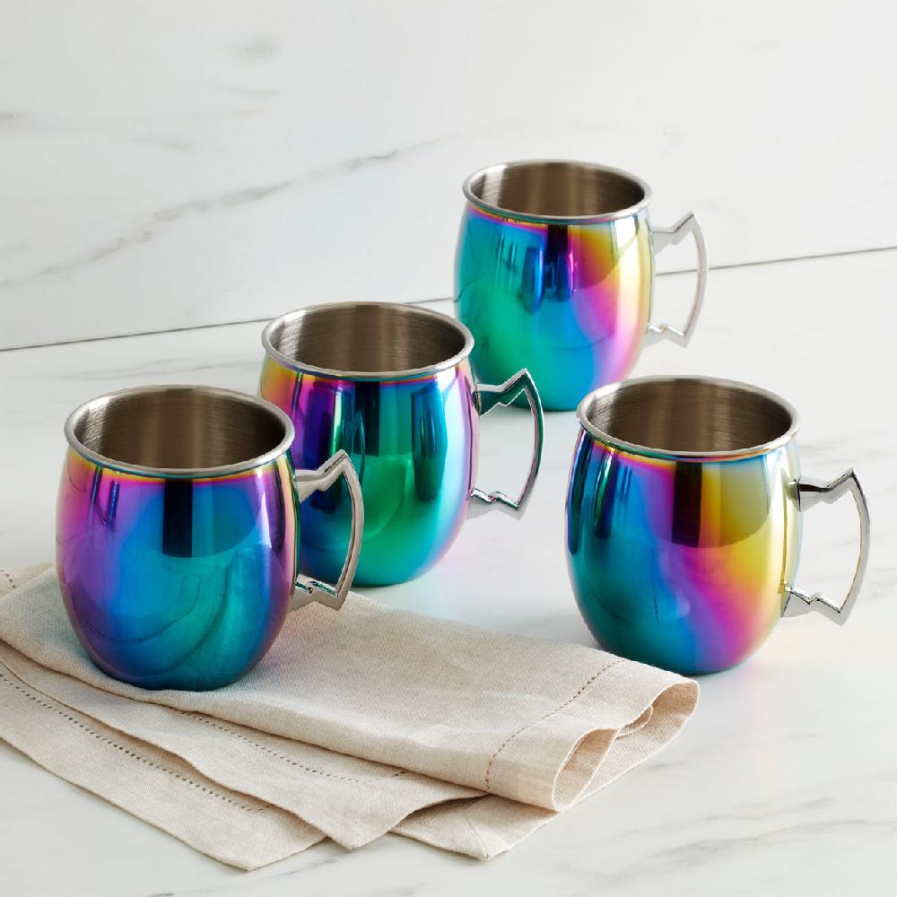 Cambridge Silversmiths 20 Oz Rainbow Moscow Mule Mugs Set Of 4