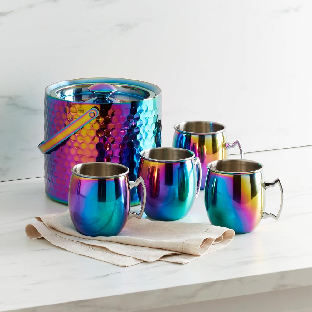 Cambridge Silversmiths 20 Oz Rainbow Moscow Mule Mugs Set Of 4