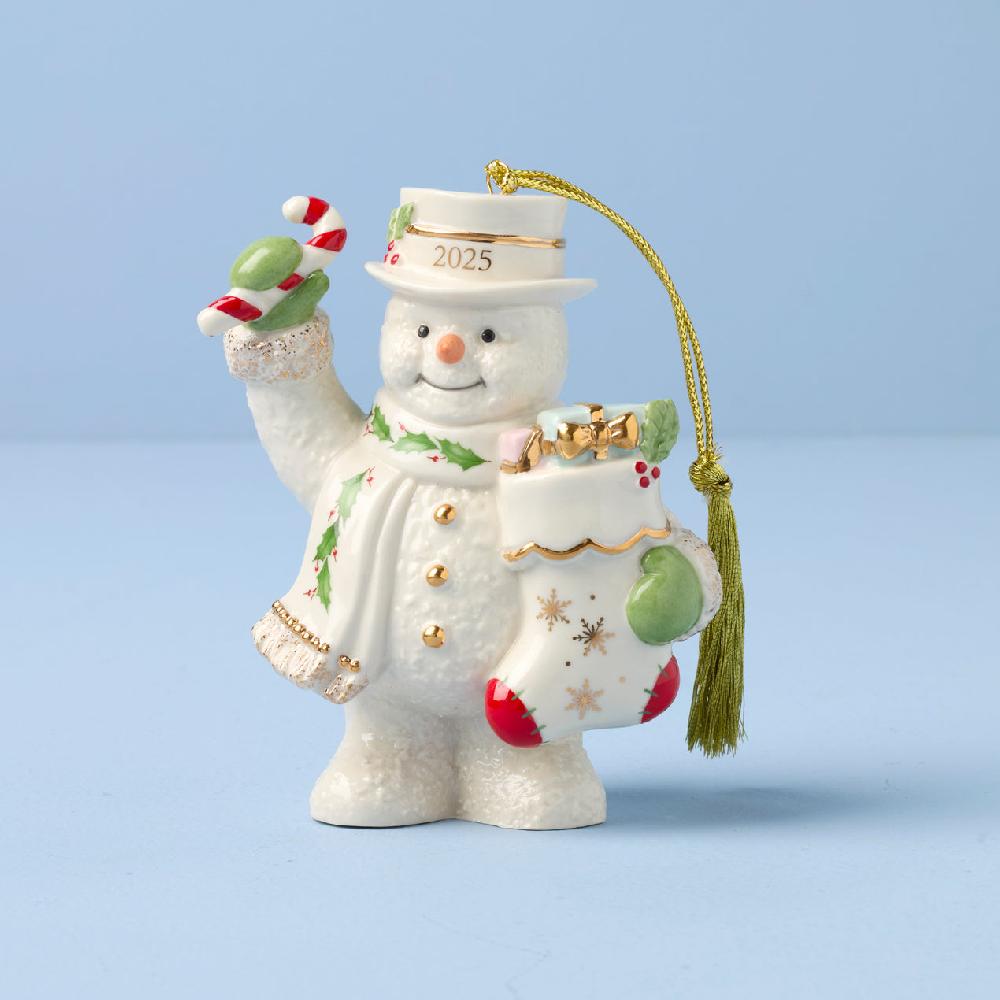 cambridge silversmiths 2025 Snowman with Stocking Ornament