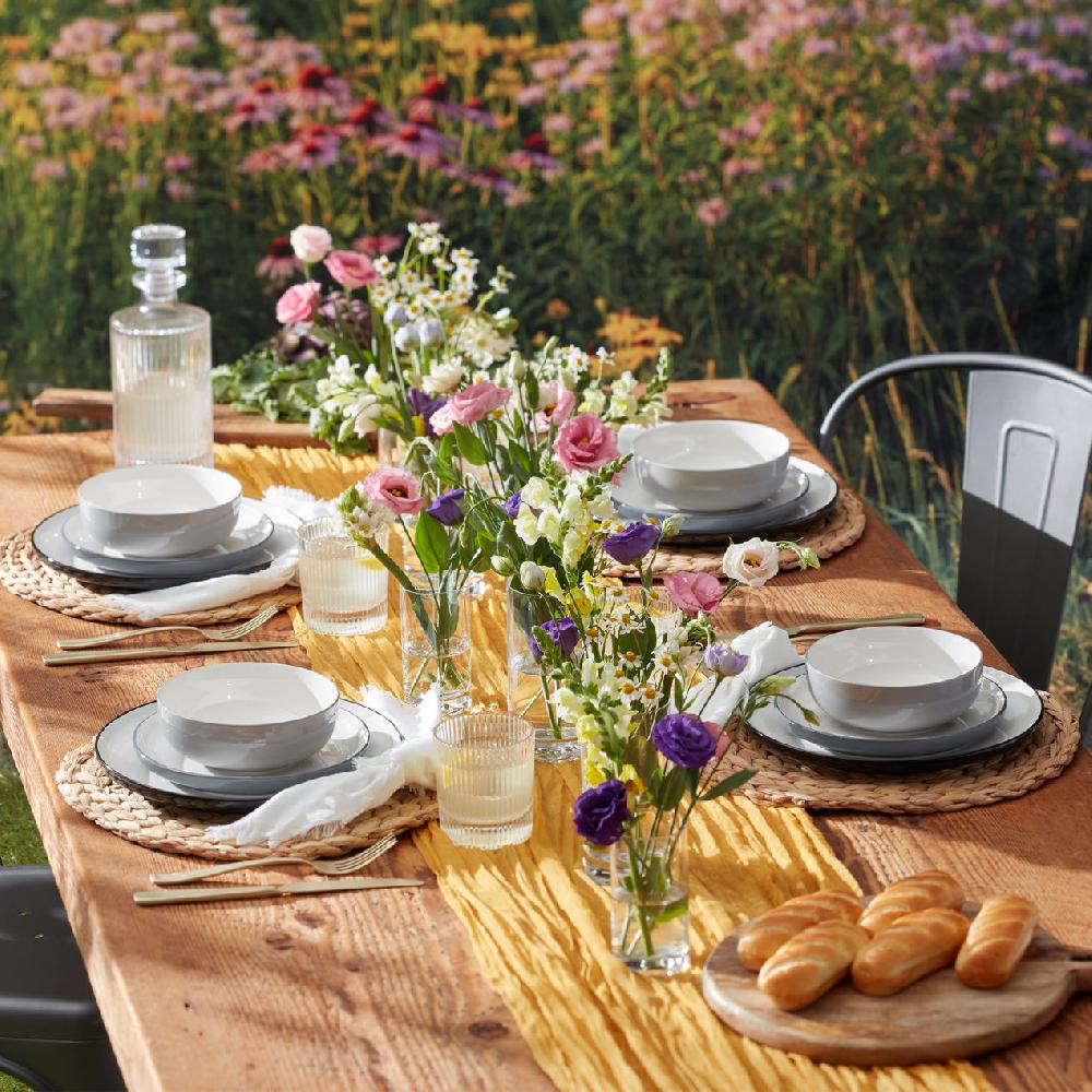 Cambridge Silversmiths 24/7 Colors 12-Piece Dinnerware Set Pumice