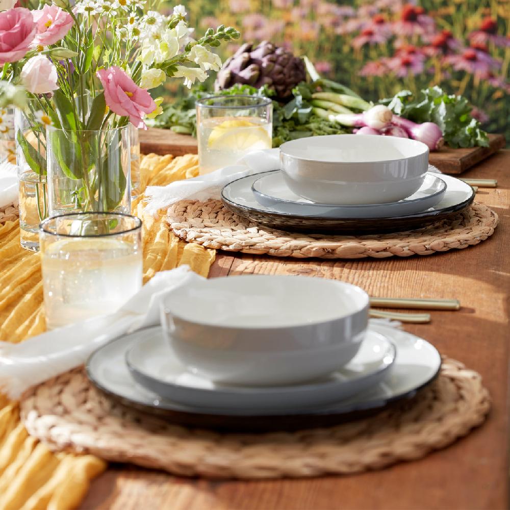 Cambridge Silversmiths 24/7 Colors 12-Piece Dinnerware Set Pumice