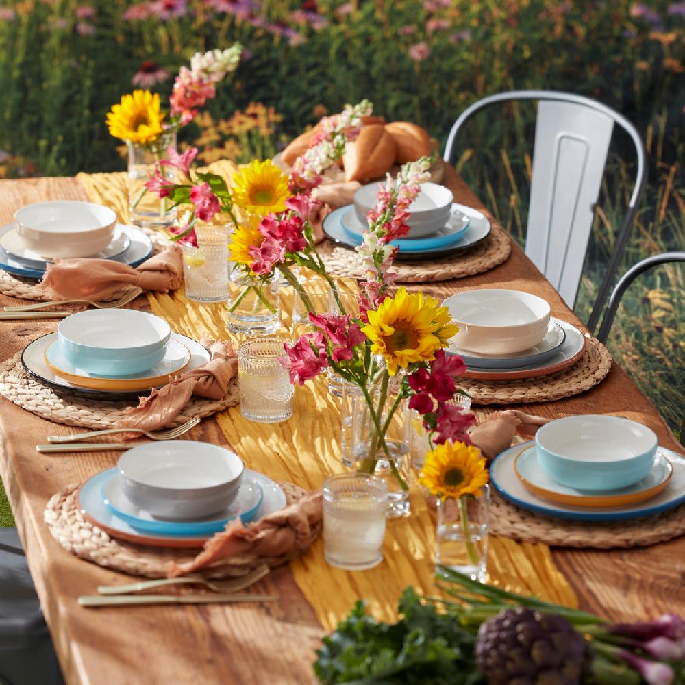 cambridge Silversmiths 24/7 Colors 12-Piece Dinnerware Set Sunbaked