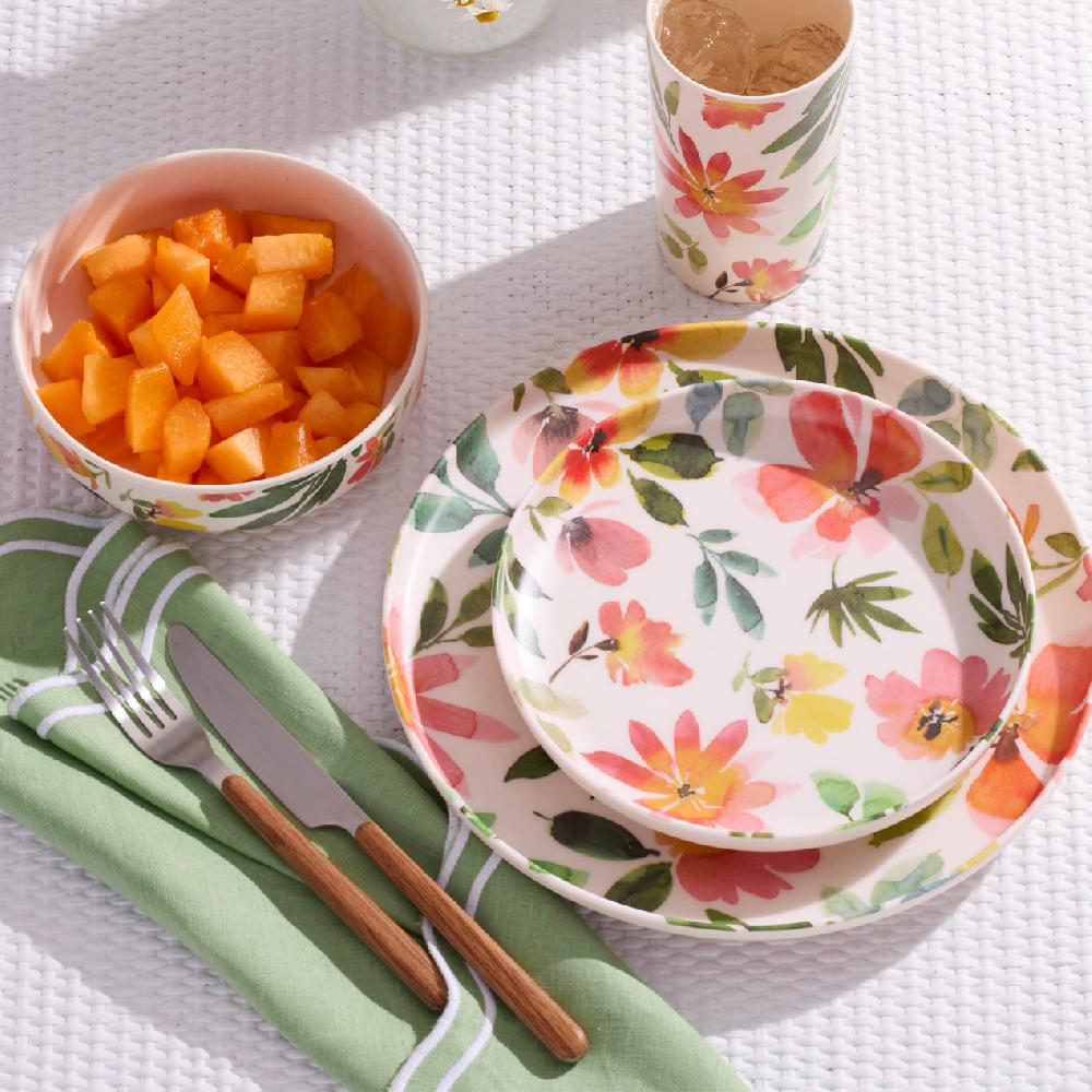 Cambridge Silversmiths 24/7 Outdoor Living 12-Piece Flatware Set Mirror/Faux Wood