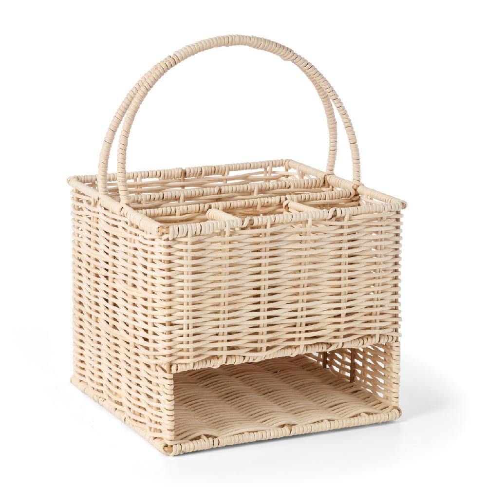 cambridge silversmiths 24/7 Outdoor Living Flatware Storage Caddy Real Rattan