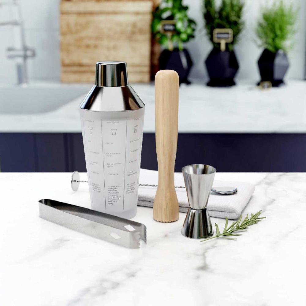 Cambridge Silversmiths 5-Piece Mixology Shaker Tool Set