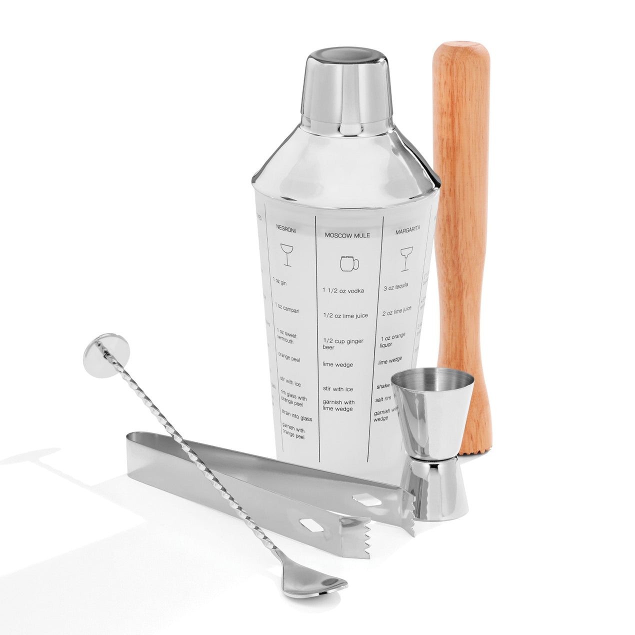 cambridge silversmiths 5-Piece Mixology Shaker Tool Set