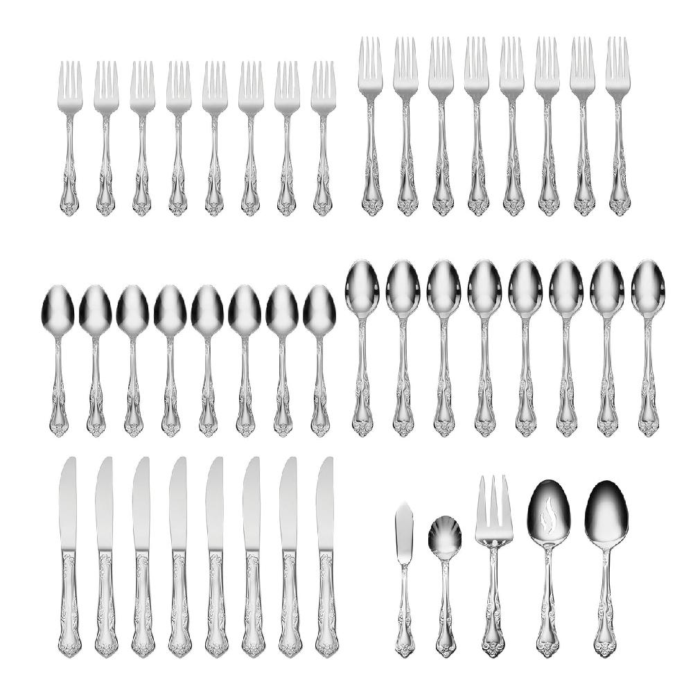 Cambridge Silversmiths Azalea 45 Piece Everyday Flatware Set Service For 8