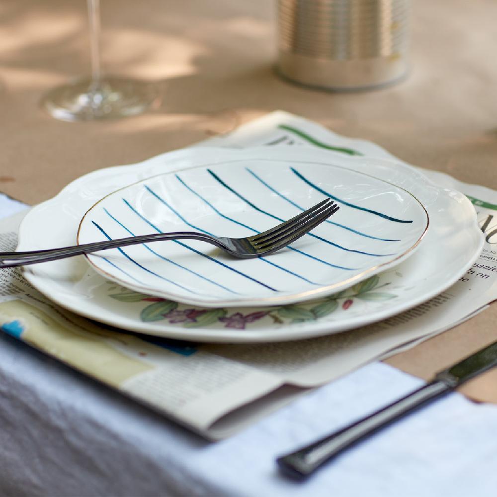 Cambridge Silversmiths Blue Bay 4-Piece Tidbit Plate Set