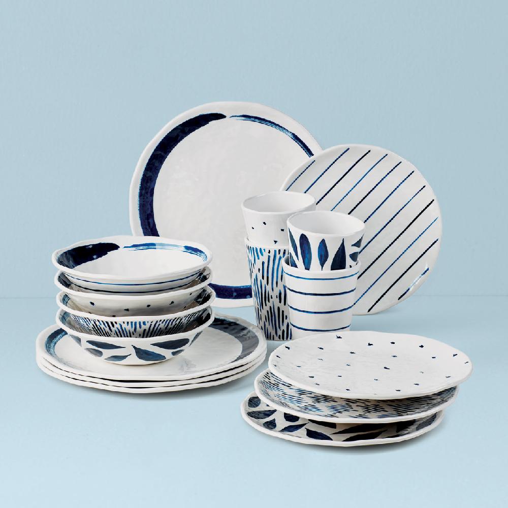 cambridge silversmiths Blue Bay Melamine 16-Piece Dinnerware Set