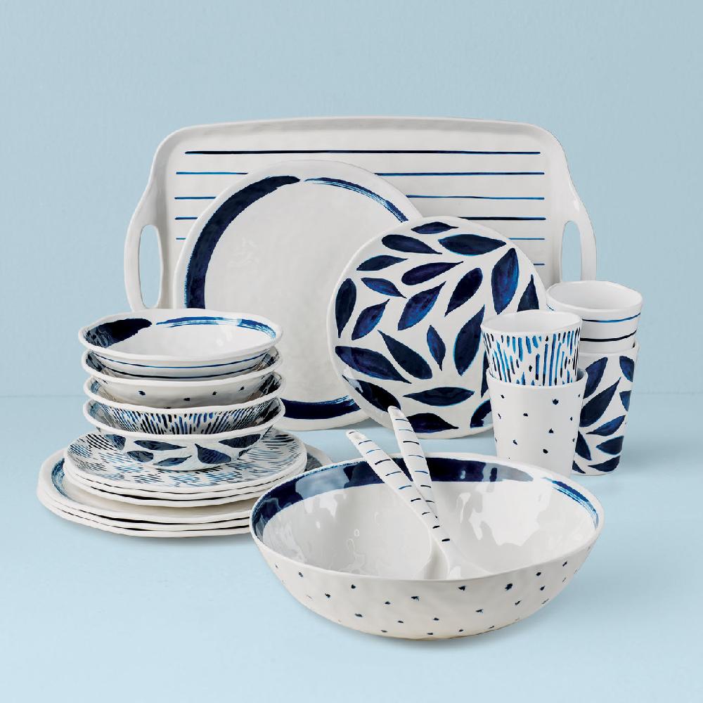 cambridge silversmiths Blue Bay Melamine 20-Piece Dinnerware Set