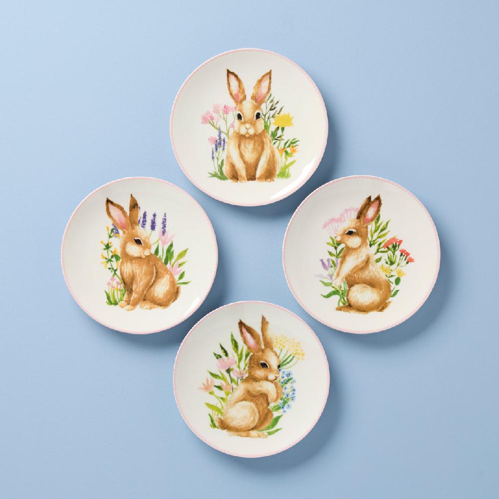 cambridge silversmiths Bunny Accent Plates Set of 4